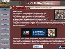 Tablet Screenshot of kayshilltopboxers.com